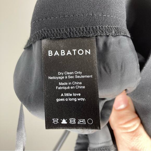 NWT BABATON Cohen Pant Cropped Mid Rise Pleated Trouser Black 8 Aritzia - Picture 7 of 9